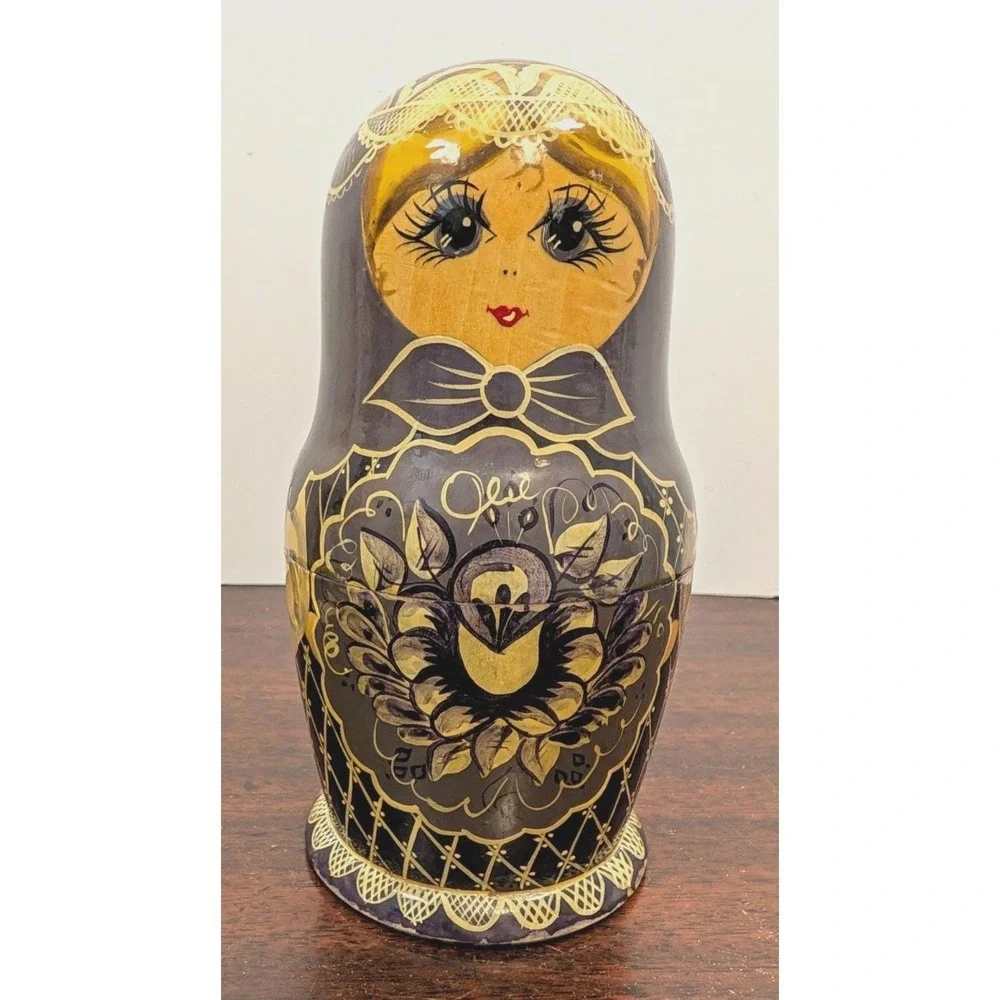 1993 Russian Sergiev Posad Matryoshka Nesting Dolls Set of 10 Signed 8